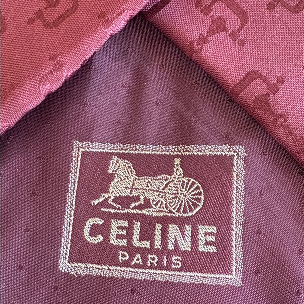Celine Deep Red Patterned Tie - Picture 3 of 8